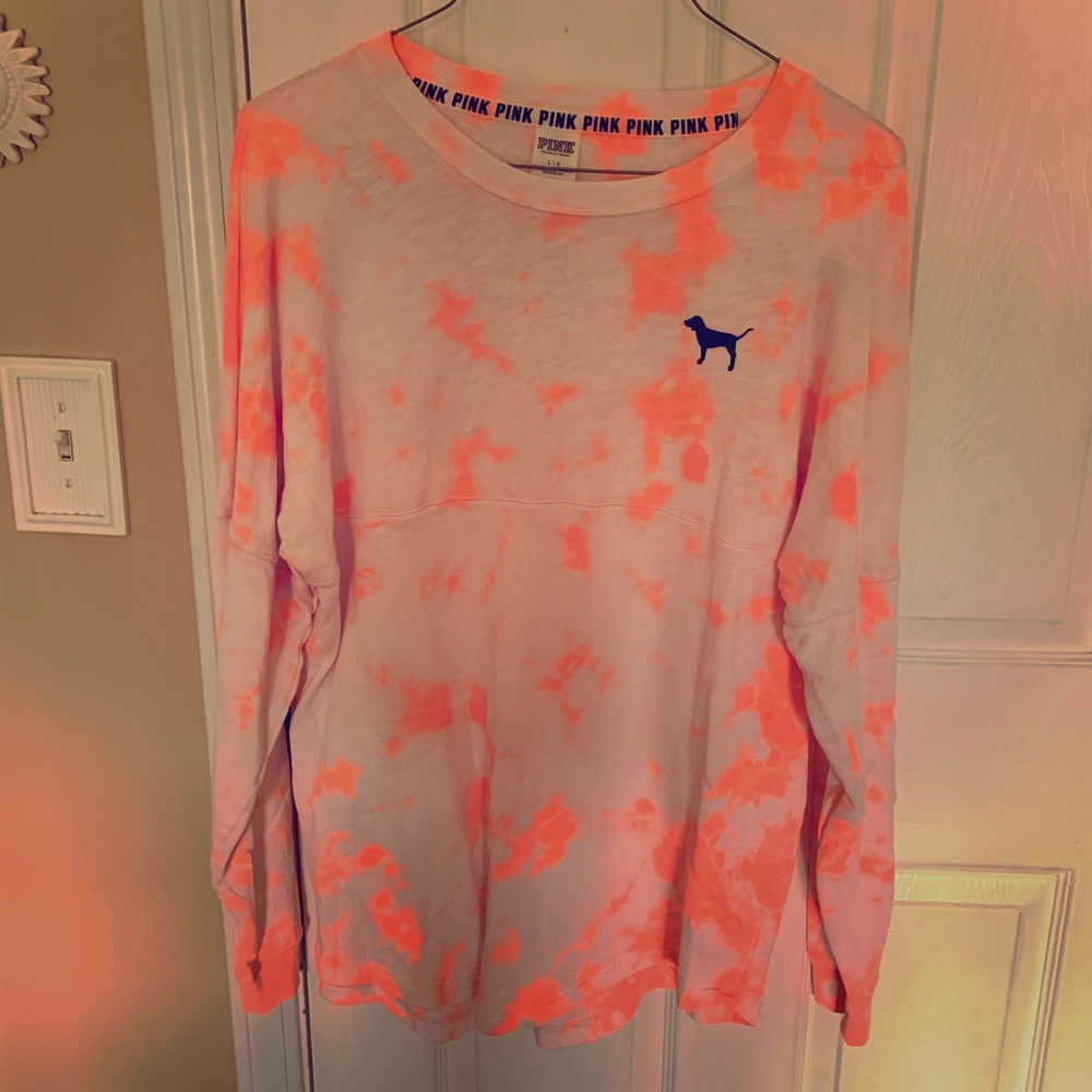 VS Pink Tye Dye Varsity Crew